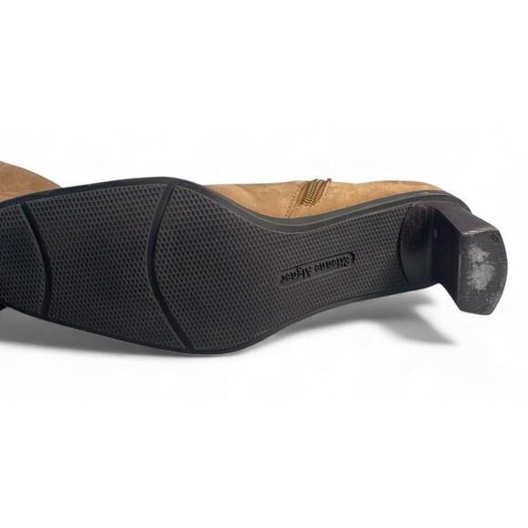 Etienne Aigner Saddle Leather Ankle Boots Square Toe Brown Women's Size 7 1/2. - Picture 6 of 12